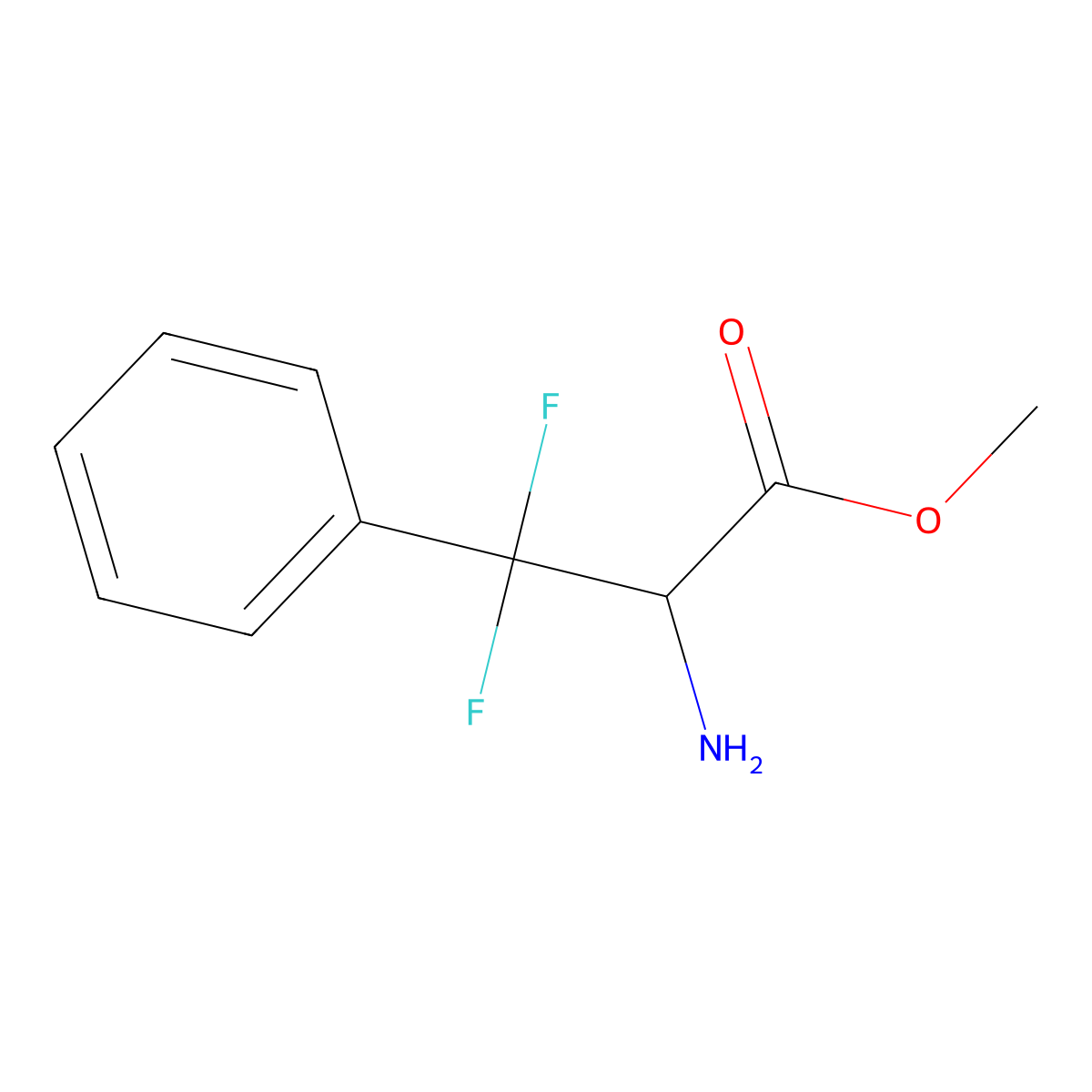 Methyl 2-amino-3,3-difluoro-3-phenylpropanoate molecular structure, CAS 73757-44-5