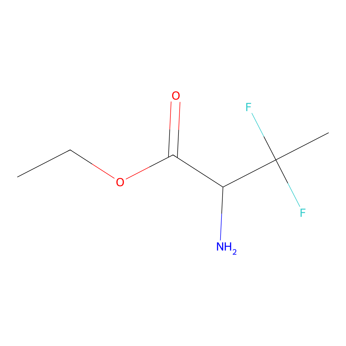 Ethyl 2-amino-3,3-difluorobutanoate molecular structure, CAS 73757-45-6