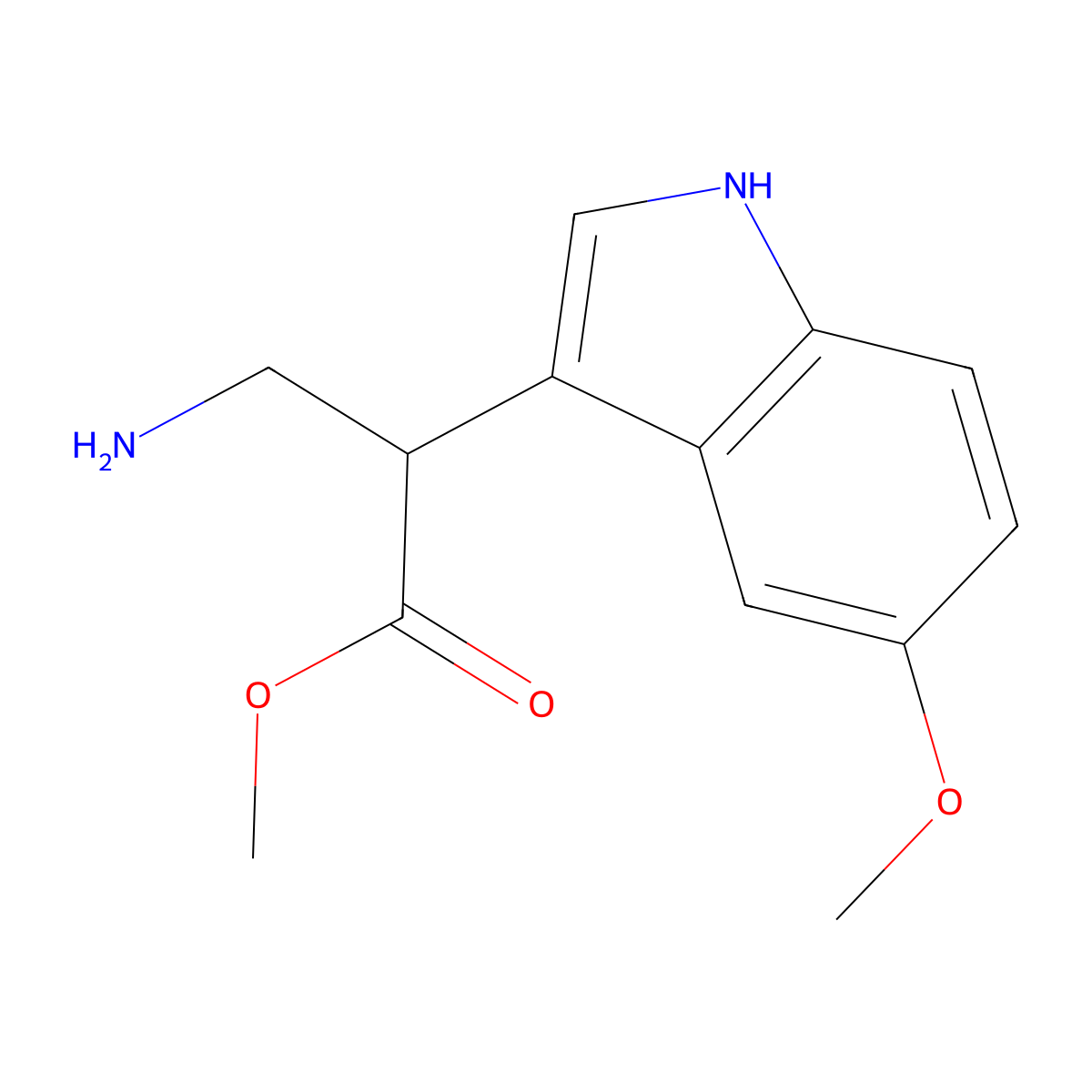 Methyl alpha-(aminomethyl)-5-methoxy-1H-indole-3-acetate molecular structure, CAS 73758-06-2
