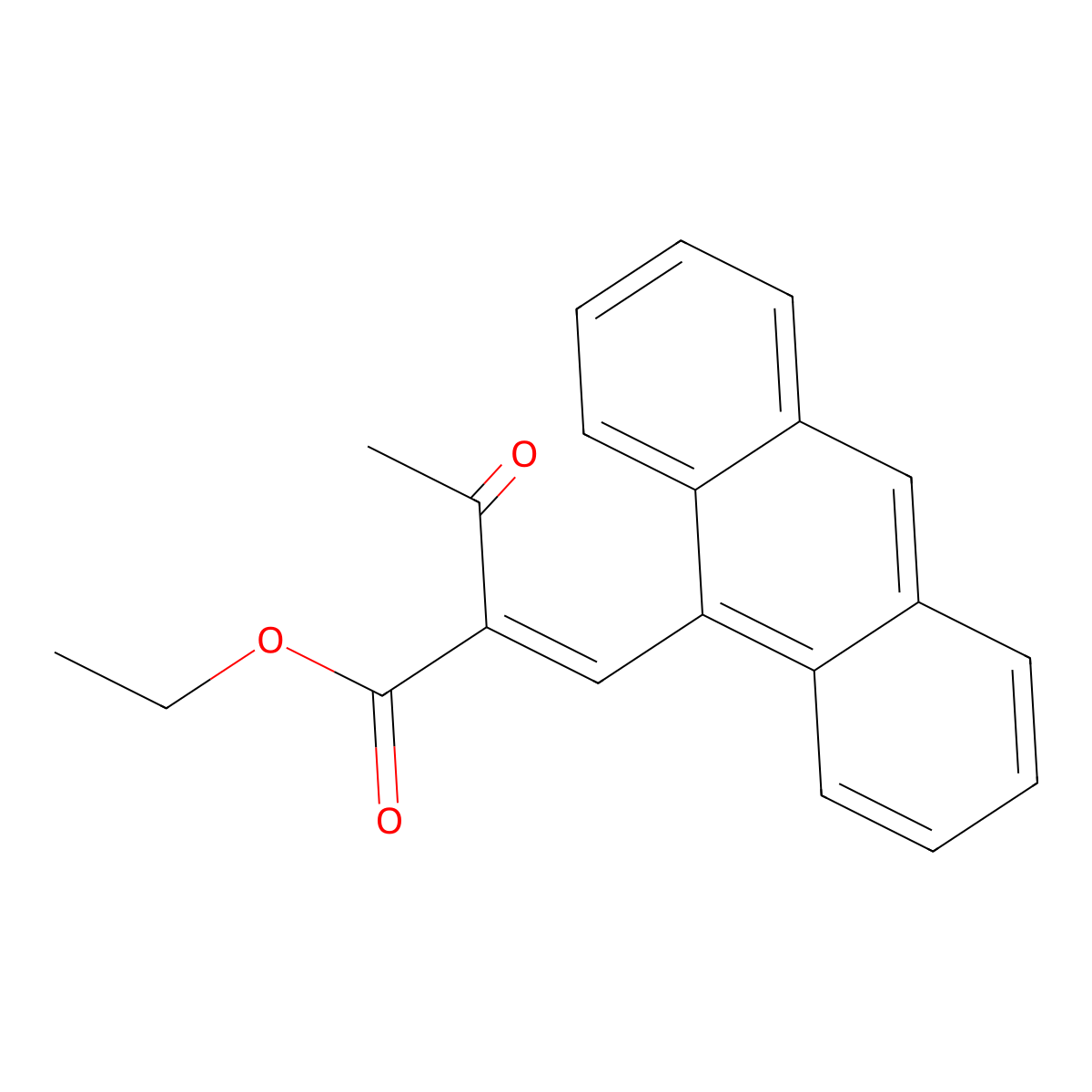 Ethyl 2-(9-anthracenylmethylene)-3-oxobutanoate molecular structure, CAS 73758-53-9