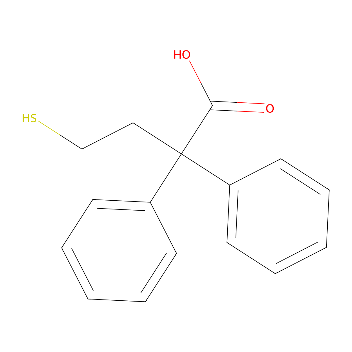 2,2-Diphenyl-4-mercapto-butyric acid molecular structure, CAS 73758-57-3