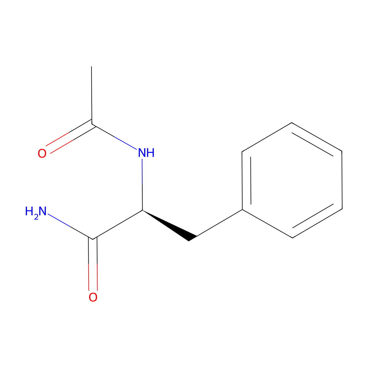 Acetylphenylalanamide molecular structure, CAS 7376-90-1
