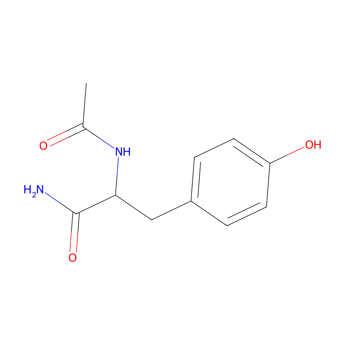 2-Acetamido-3-(4-hydroxyphenyl)propanamide molecular structure, CAS 7376-93-4