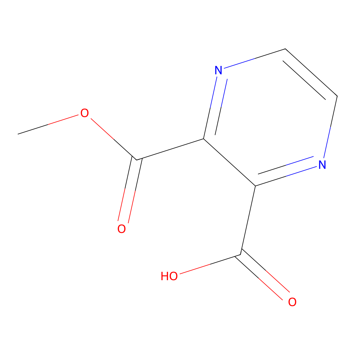 3-(Methoxycarbonyl)pyrazine-2-carboxylic acid molecular structure, CAS 73763-86-7
