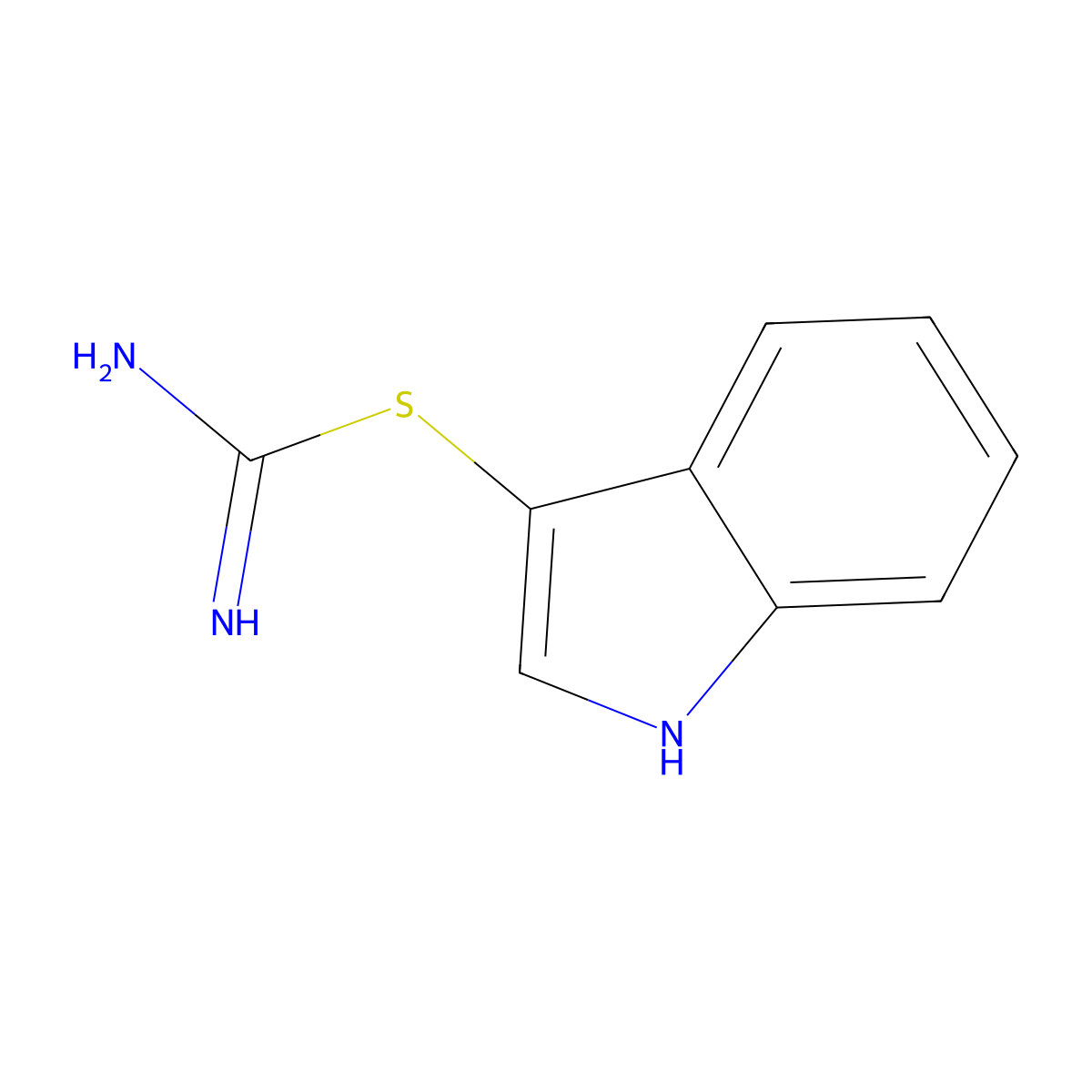 1H-indol-3-yl carbamimidothioate molecular structure, CAS 73768-85-1
