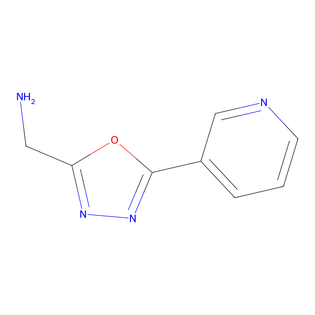 (5-(Pyridin-3-yl)-1,3,4-oxadiazol-2-yl)methanamine molecular structure, CAS 737690-96-9