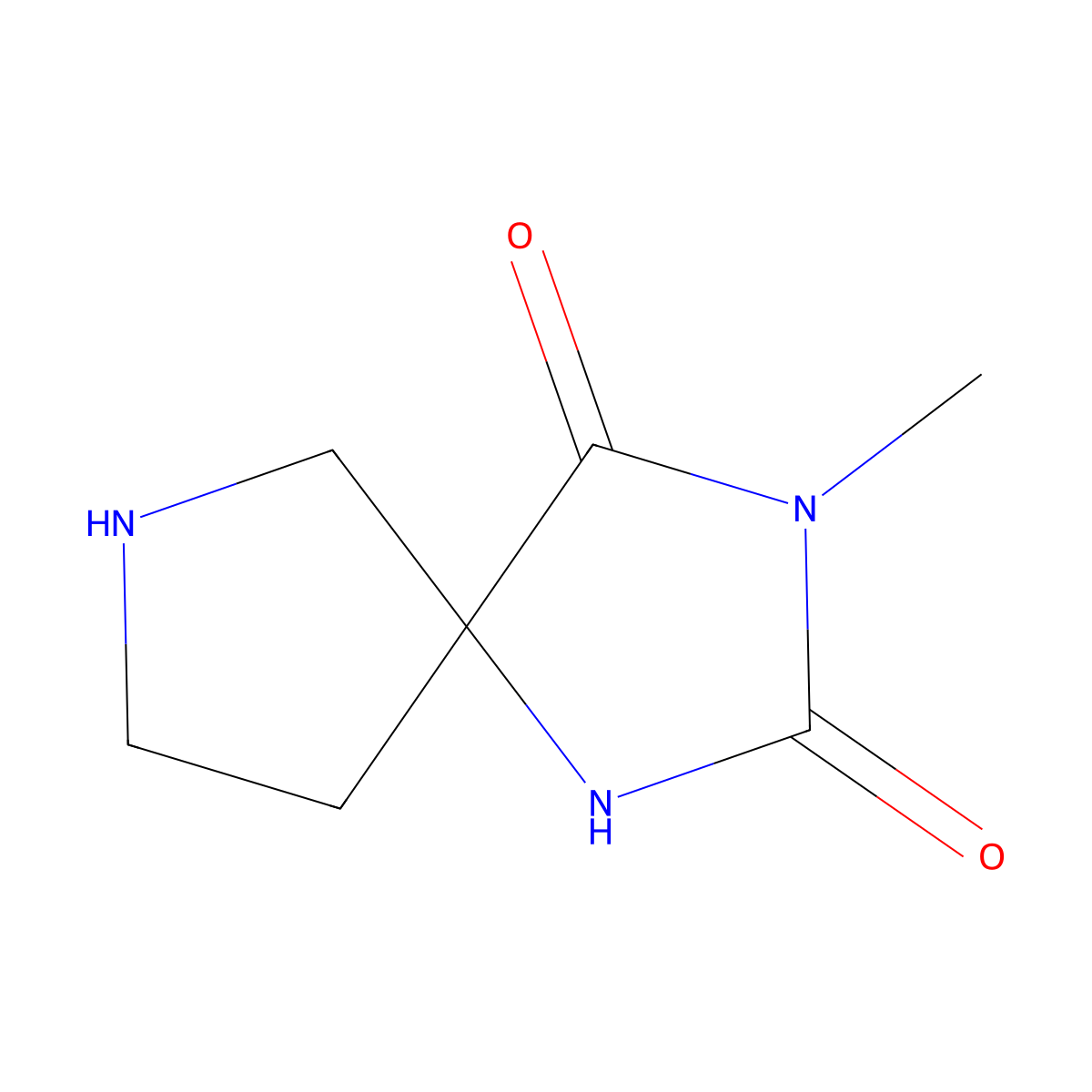 3-Methyl-1,3,7-triazaspiro[4.4]nonane-2,4-dione molecular structure, CAS 737697-00-6