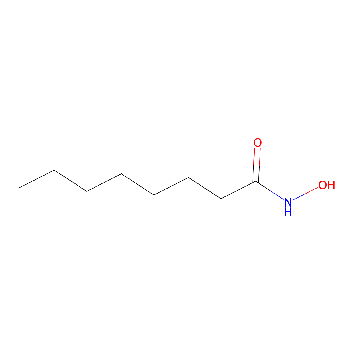 Octanohydroxamic acid molecular structure, CAS 7377-03-9