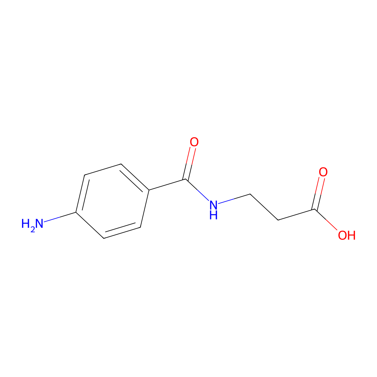 N-(4-Aminobenzoyl)-beta-alanine molecular structure, CAS 7377-08-4
