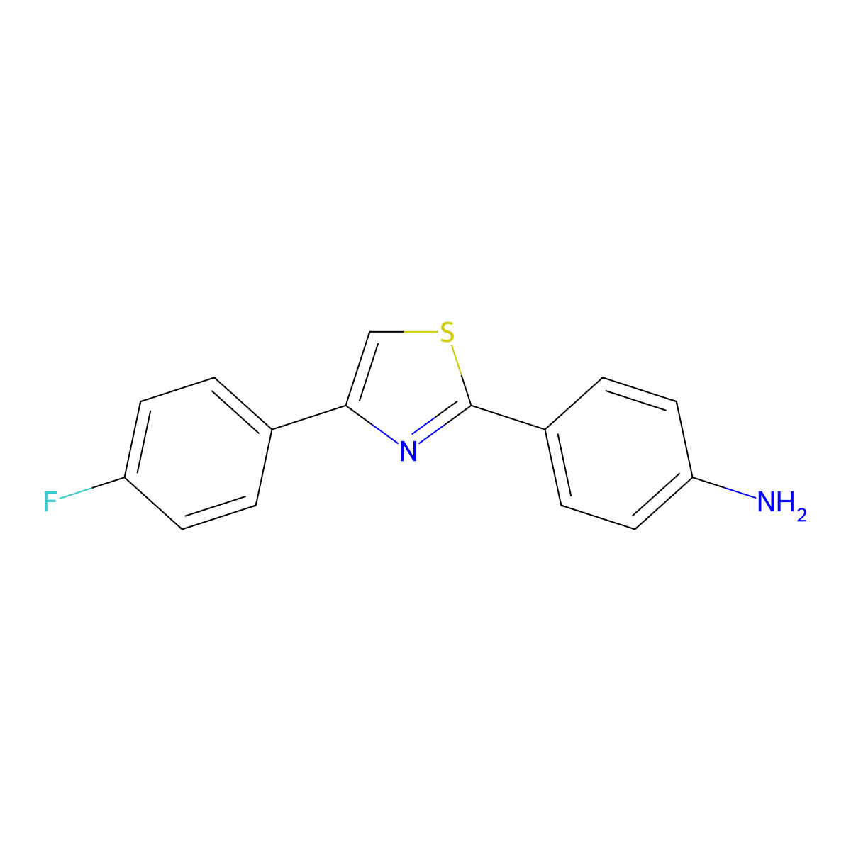 4-(4-(4-Fluorophenyl)-1,3-Thiazol-2-Yl)Aniline molecular structure, CAS 737708-41-7