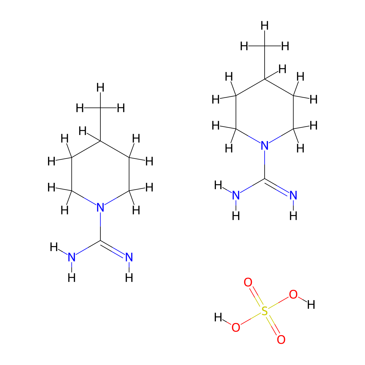 1-Piperazinecarboxamidine, 4-methyl-, hemisulfate molecular structure, CAS 73771-20-7
