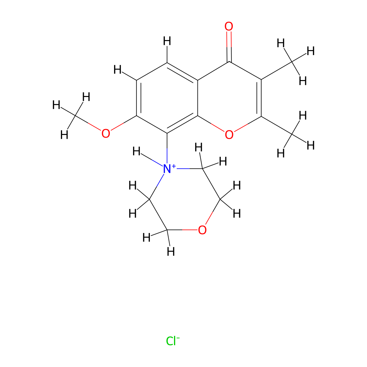 Chromone, 2,3-dimethyl-7-methoxy-8-morpholino-, hydrochloride molecular structure, CAS 73771-78-5