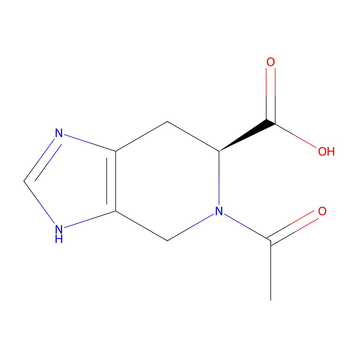 (6S)-5-acetyl-3H,4H,5H,6H,7H-imidazo[4,5-c]pyridine-6-carboxylic acid molecular structure, CAS 737728-62-0