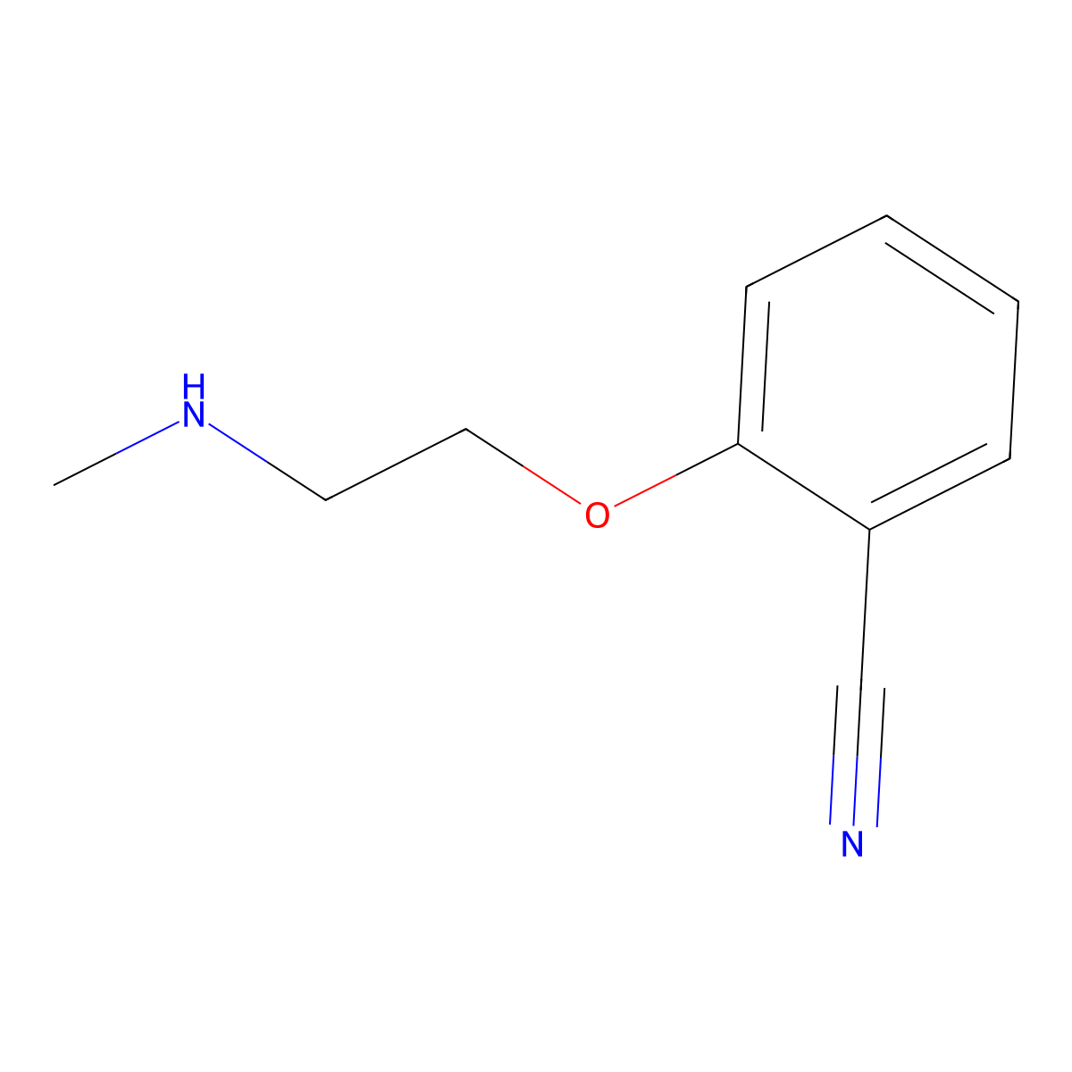 2-[2-(Methylamino)ethoxy]benzonitrile molecular structure, CAS 737745-17-4