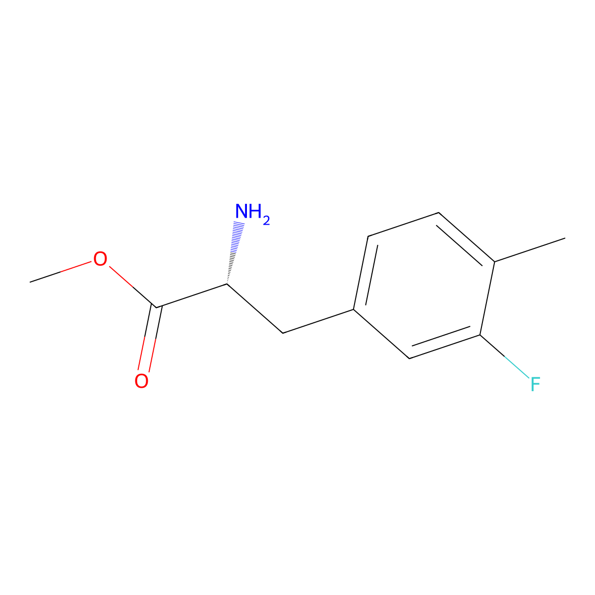 Methyl (R)-2-amino-3-(3-fluoro-4-methylphenyl)propanoate molecular structure, CAS 737745-51-6