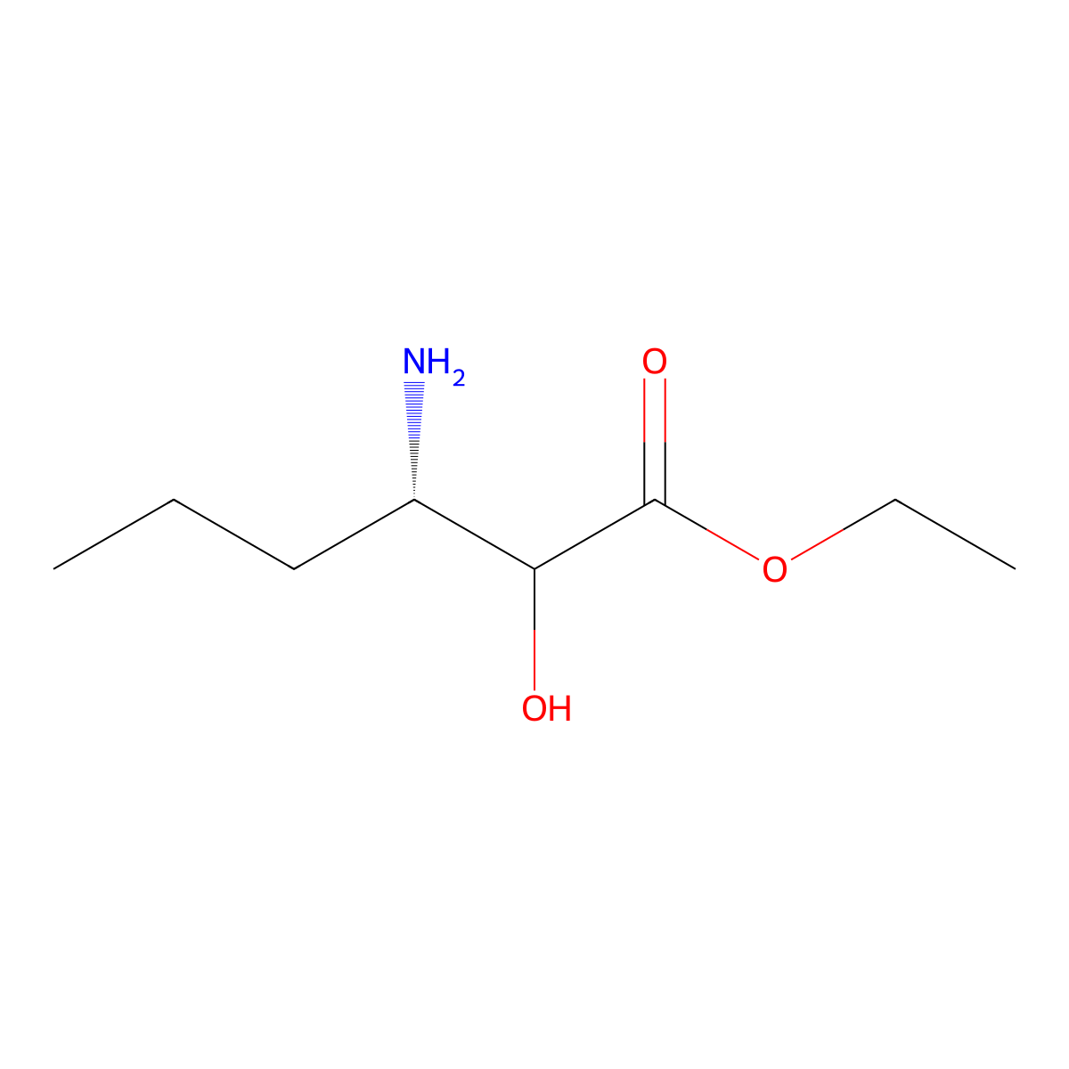 ethyl (3S)-3-amino-2-hydroxyhexanoate molecular structure, CAS 737749-04-1