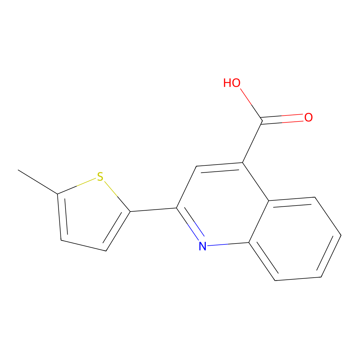 2-(5-Methylthiophen-2-yl)quinoline-4-carboxylic acid molecular structure, CAS 73775-26-5