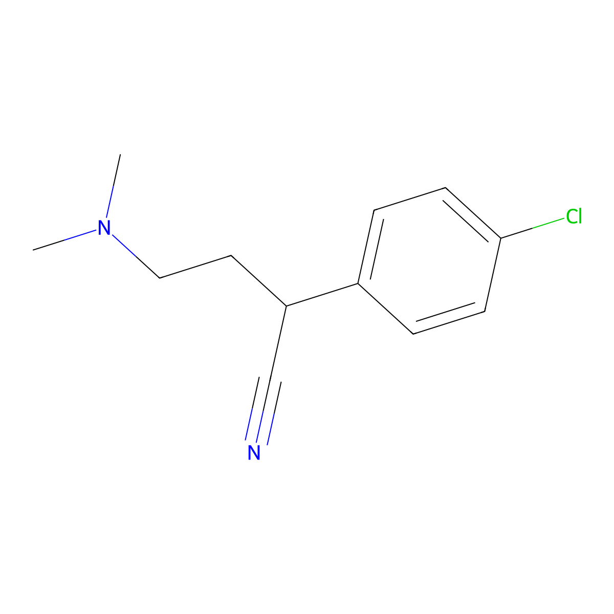 2-(4-Chloro-phenyl)-4-dimethylamino-butyronitrile molecular structure, CAS 73775-50-5