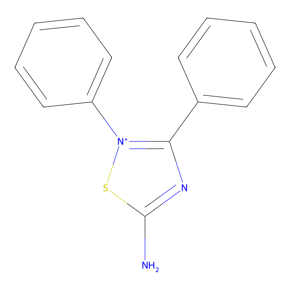2,3-Diphenyl-1,2,4-thiadiazol-2-ium-5-amine molecular structure, CAS 737751-57-4