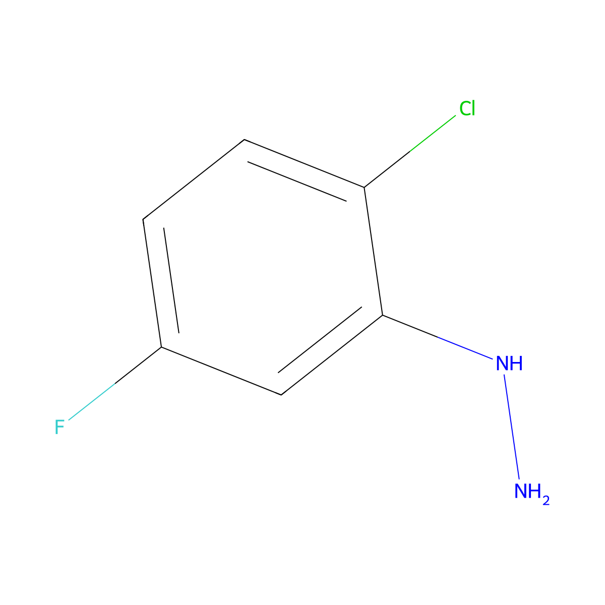 (2-Chloro-5-fluorophenyl)hydrazine molecular structure, CAS 737752-10-2