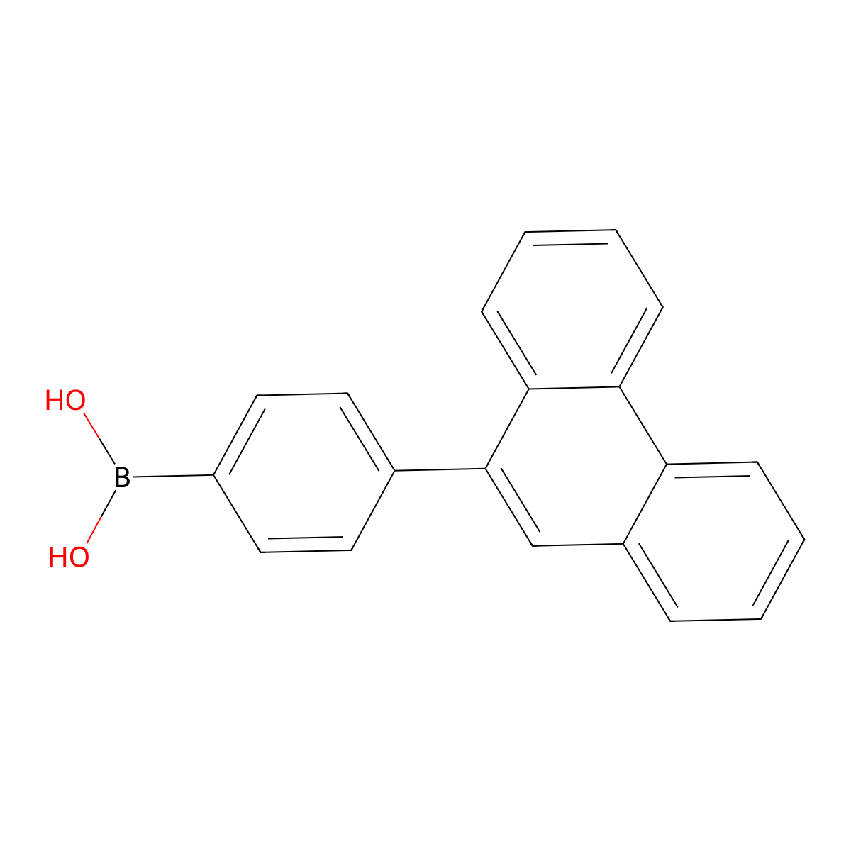 (4-(Phenanthren-9-yl)phenyl)boronic acid molecular structure, CAS 737764-74-8
