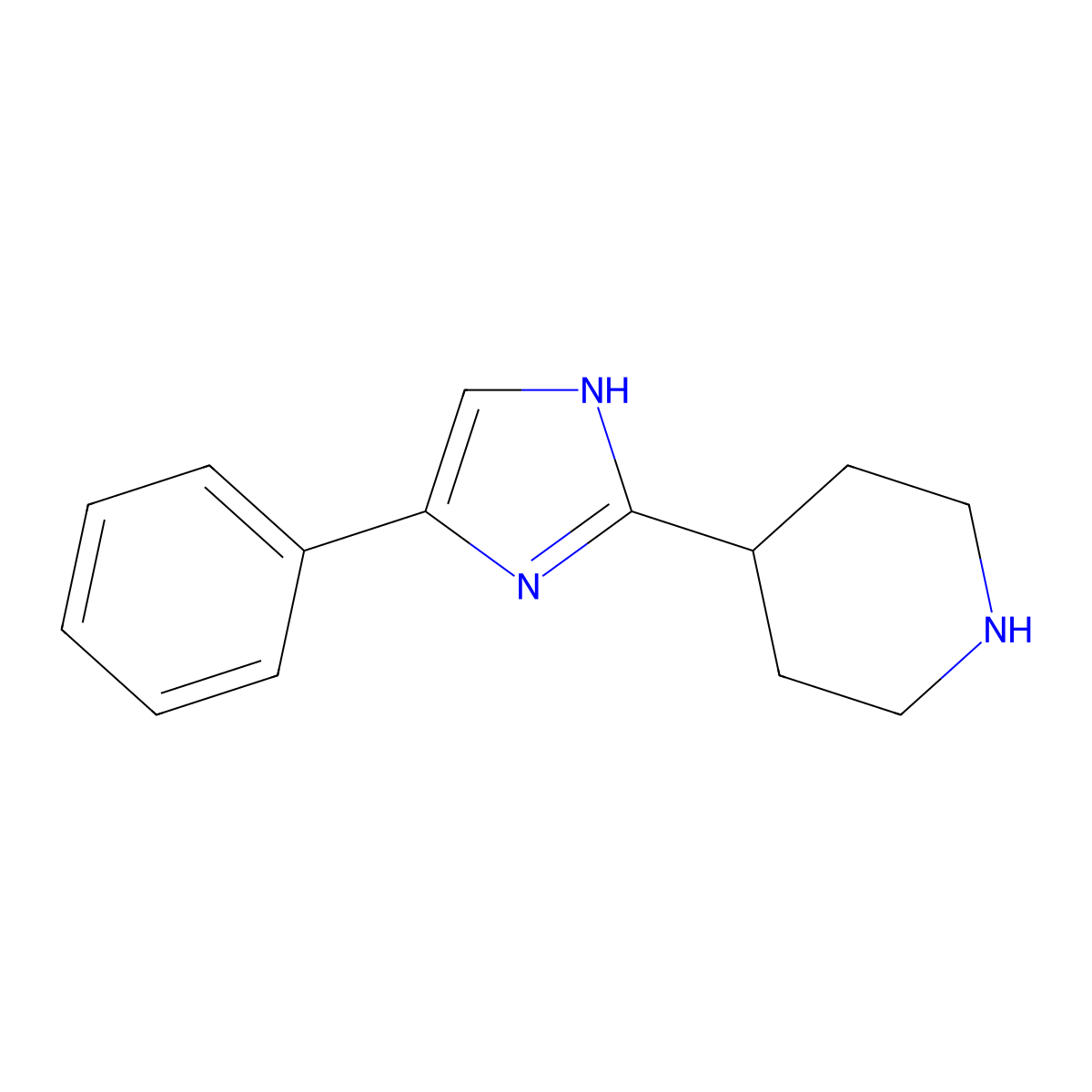 4-(4-phenyl-1H-imidazol-2-yl)piperidine molecular structure, CAS 737766-57-3