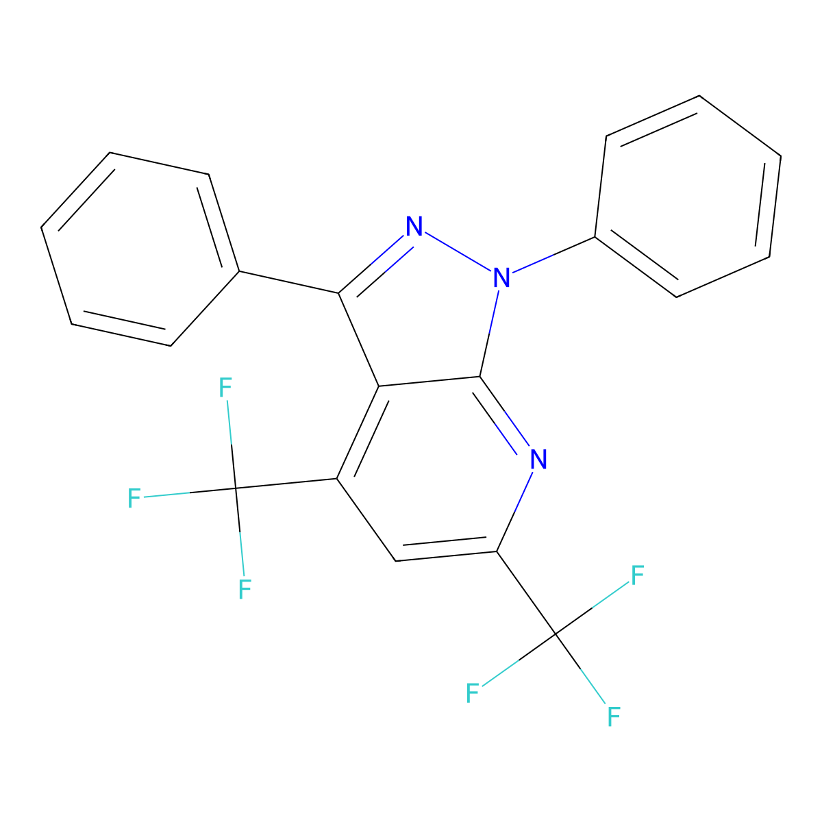 1,3-diphenyl-4,6-bis(trifluoromethyl)-1H-pyrazolo[3,4-b]pyridine molecular structure, CAS 737768-77-3