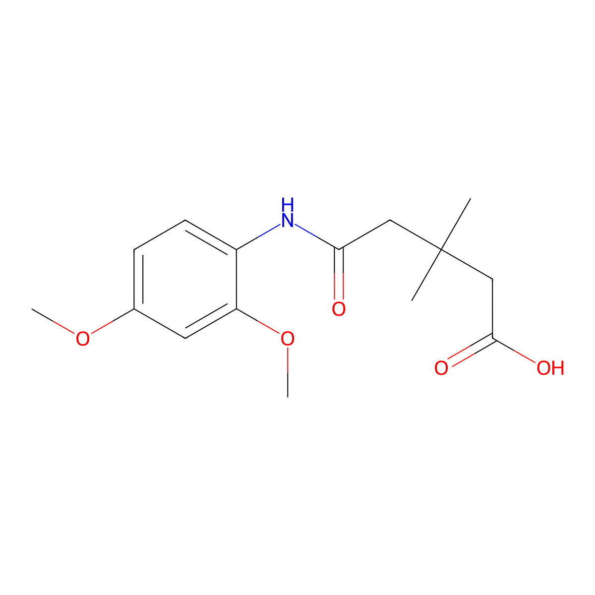 5-(2,4-Dimethoxyanilino)-3,3-dimethyl-5-oxopentanoic acid molecular structure, CAS 737768-85-3