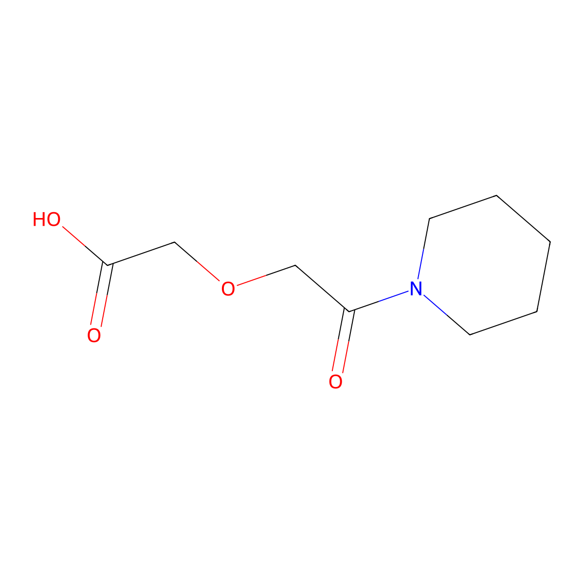 2-(2-Oxo-2-piperidin-1-ylethoxy)acetic acid molecular structure, CAS 737771-11-8