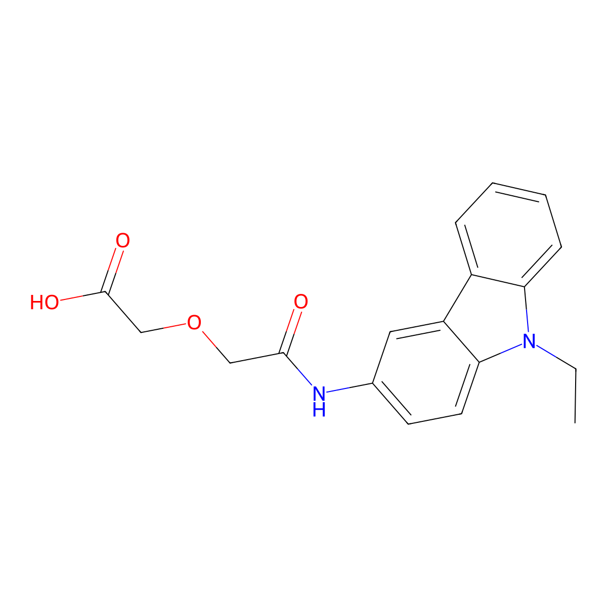 {2-[(9-ethyl-9H-carbazol-3-yl)amino]-2-oxoethoxy}acetic acid molecular structure, CAS 737771-40-3