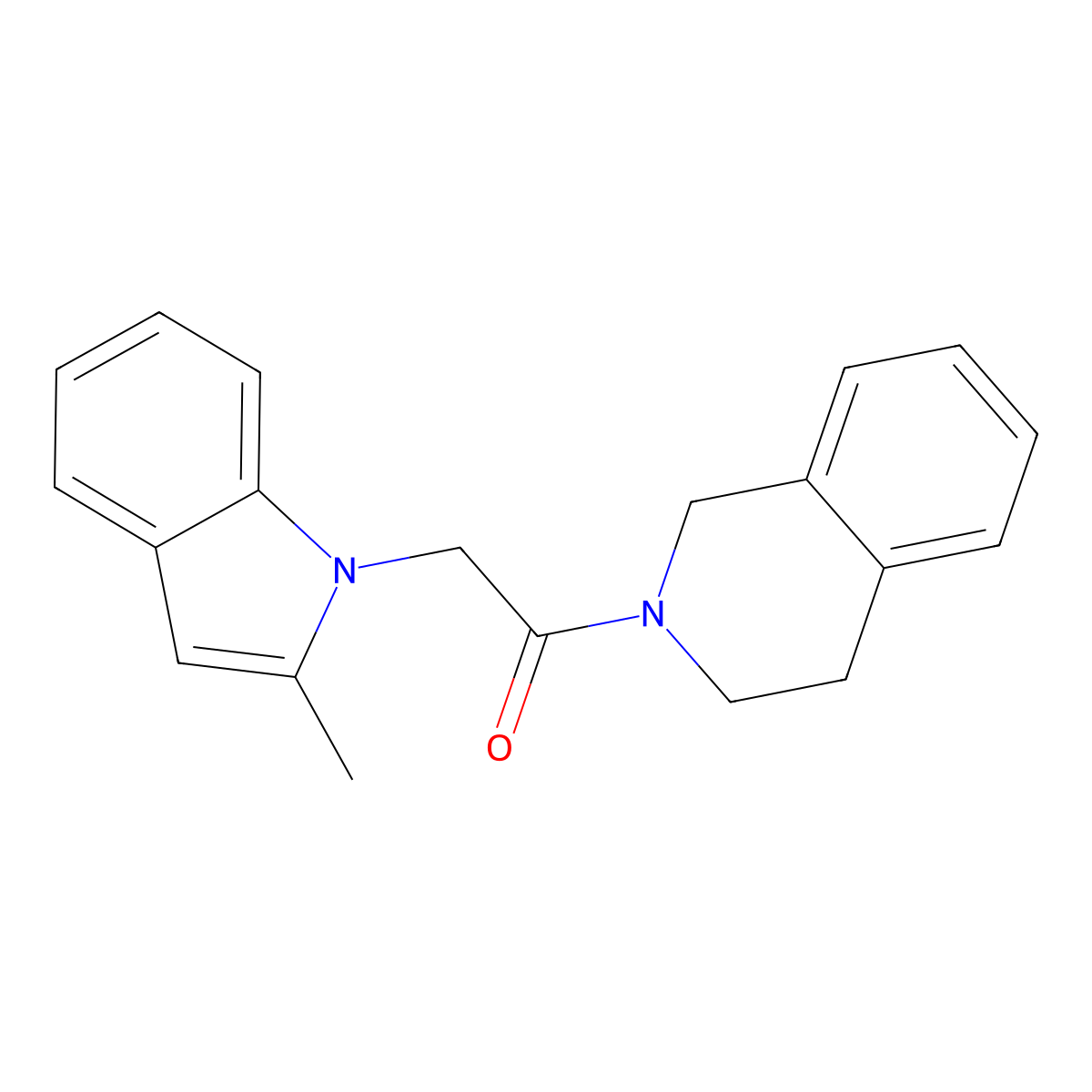 2-[(2-methyl-1H-indol-1-yl)acetyl]-1,2,3,4-tetrahydroisoquinoline molecular structure, CAS 737772-83-7