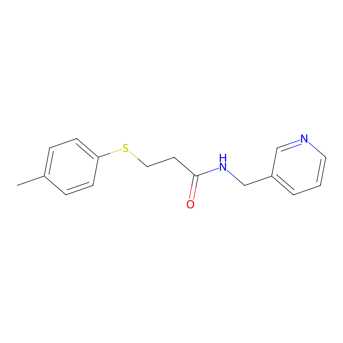3-(4-methylphenyl)sulfanyl-N-(pyridin-3-ylmethyl)propanamide molecular structure, CAS 737773-58-9