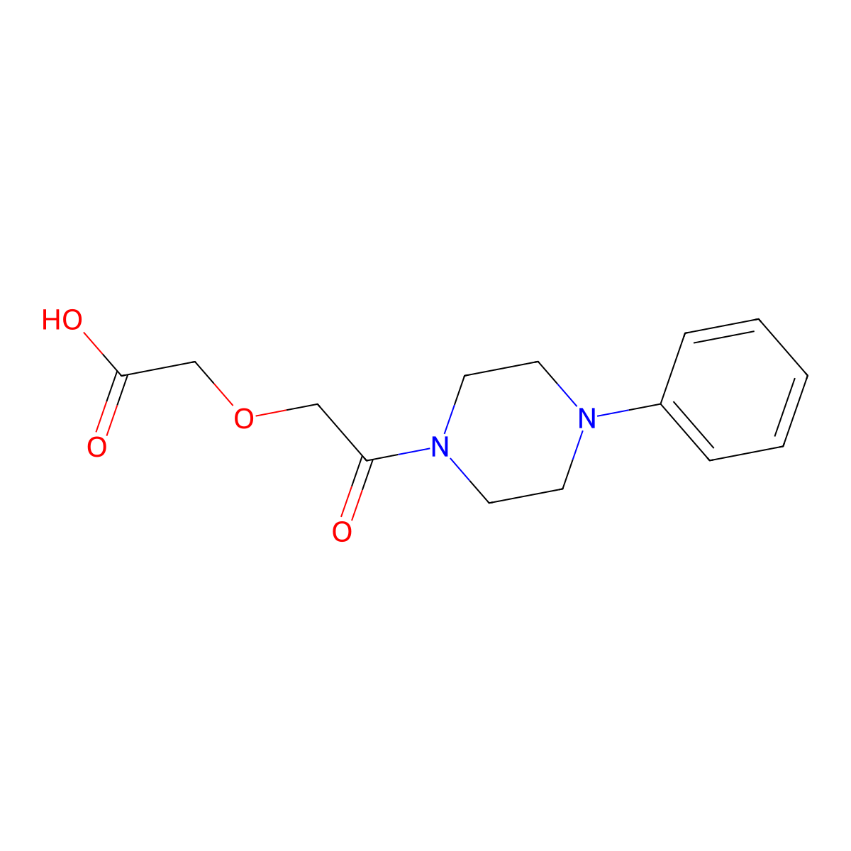 [2-Oxo-2-(4-phenylpiperazin-1-yl)ethoxy]acetic acid molecular structure, CAS 737774-20-8