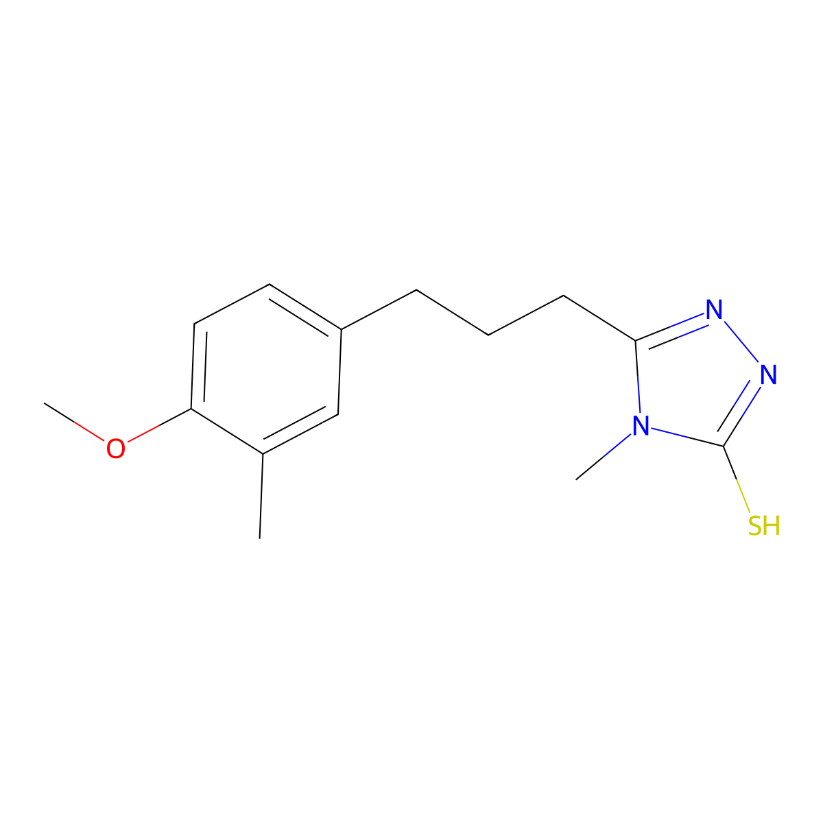 5-[3-(4-Methoxy-3-methyl-phenyl)-propyl]-4-methyl-4H-[1,2,4]triazole-3-thiol molecular structure, CAS 737775-37-0