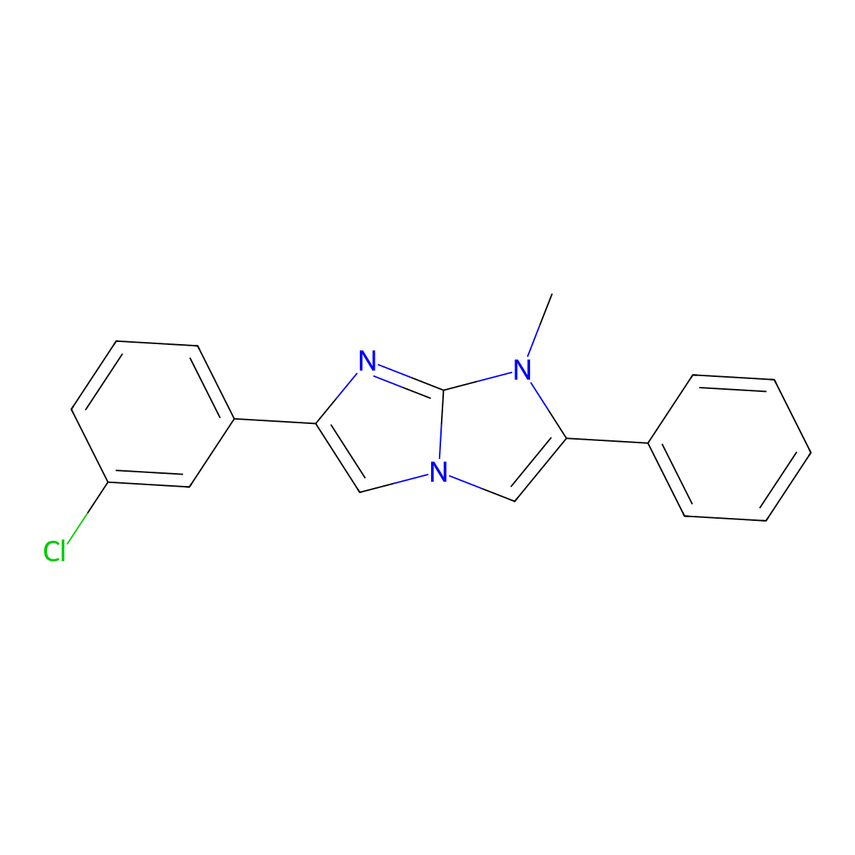 6-(3-chlorophenyl)-1-methyl-2-phenyl-1H-imidazo[1,2-a]imidazole molecular structure, CAS 737778-63-1