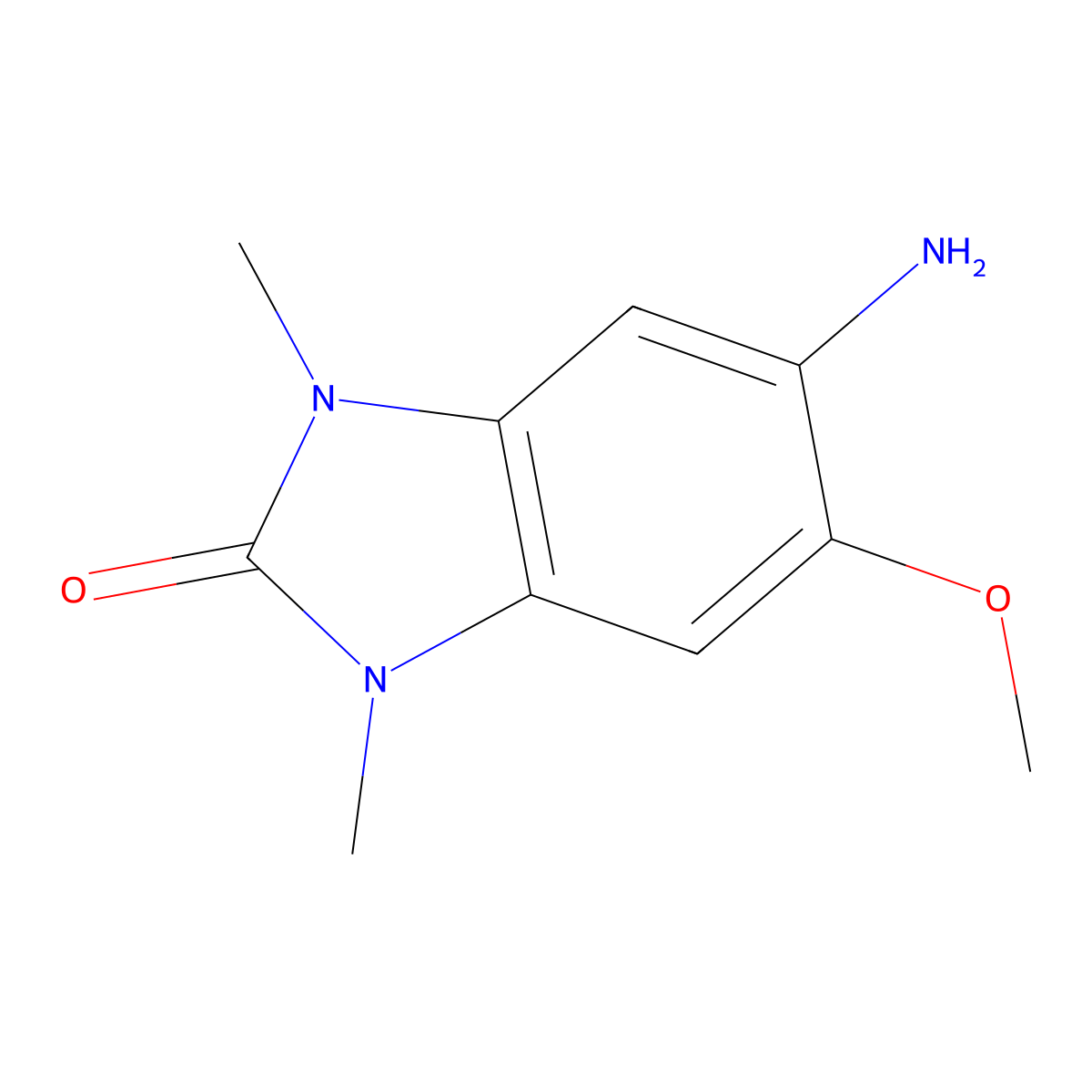5-Amino-6-methoxy-1,3-dimethyl-1,3-dihydro-benzoimidazol-2-one molecular structure, CAS 73778-95-7