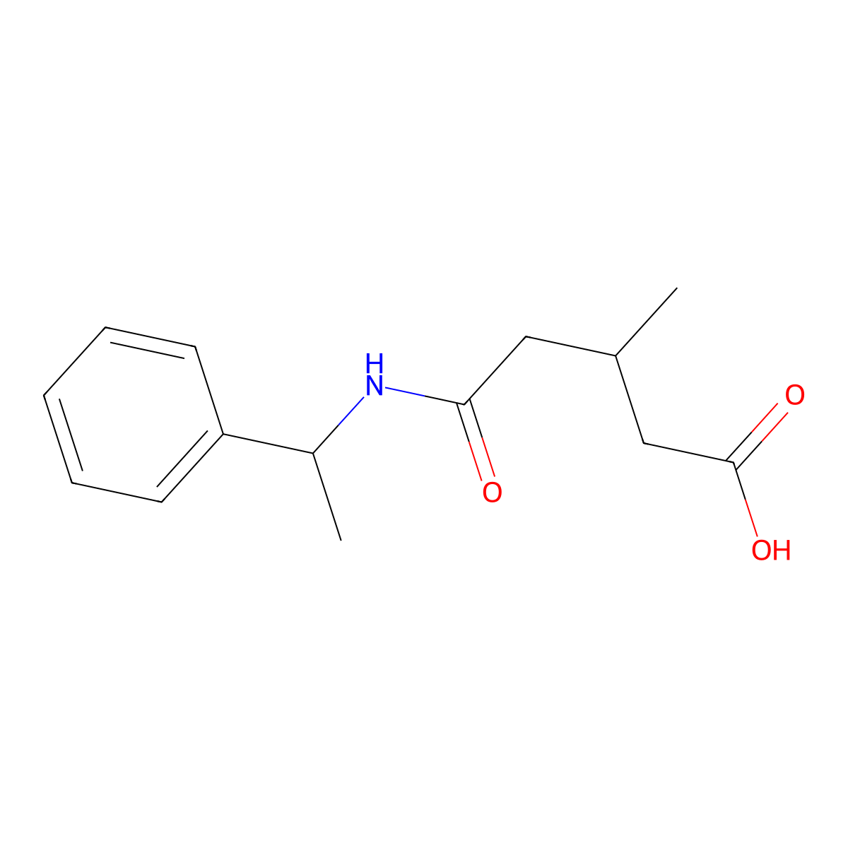 3-Methyl-5-oxo-5-[(1-phenylethyl)amino]pentanoic acid molecular structure, CAS 737780-04-0