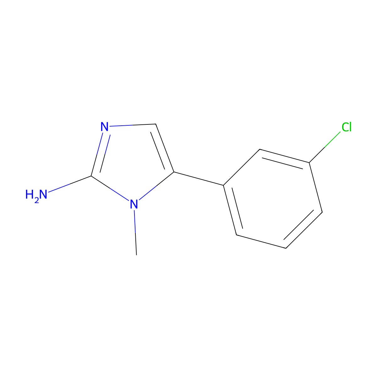 5-(3-chlorophenyl)-1-methyl-1H-imidazol-2-amine molecular structure, CAS 737780-73-3