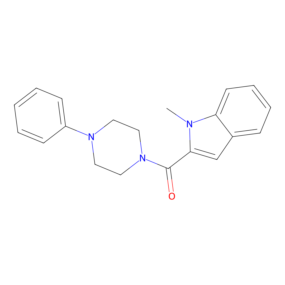 1-Methylindol-2-yl 4-phenylpiperazinyl ketone molecular structure, CAS 737792-90-4