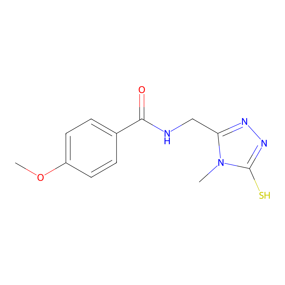 N-[(5-mercapto-4-methyl-4H-1,2,4-triazol-3-yl)methyl]-4-methoxybenzamide molecular structure, CAS 737794-04-6