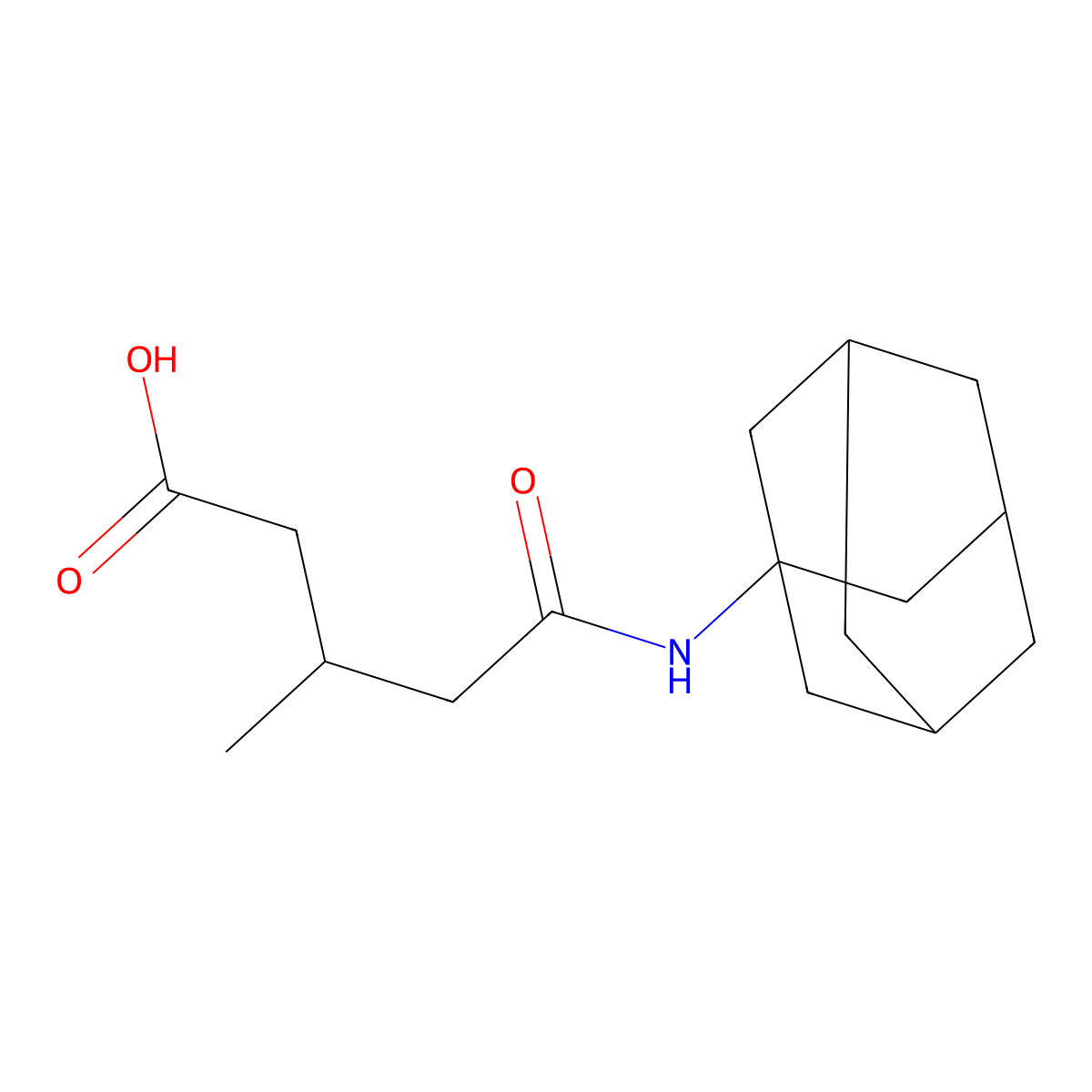 5-(1-Adamantylamino)-3-methyl-5-oxopentanoic acid molecular structure, CAS 737794-50-2