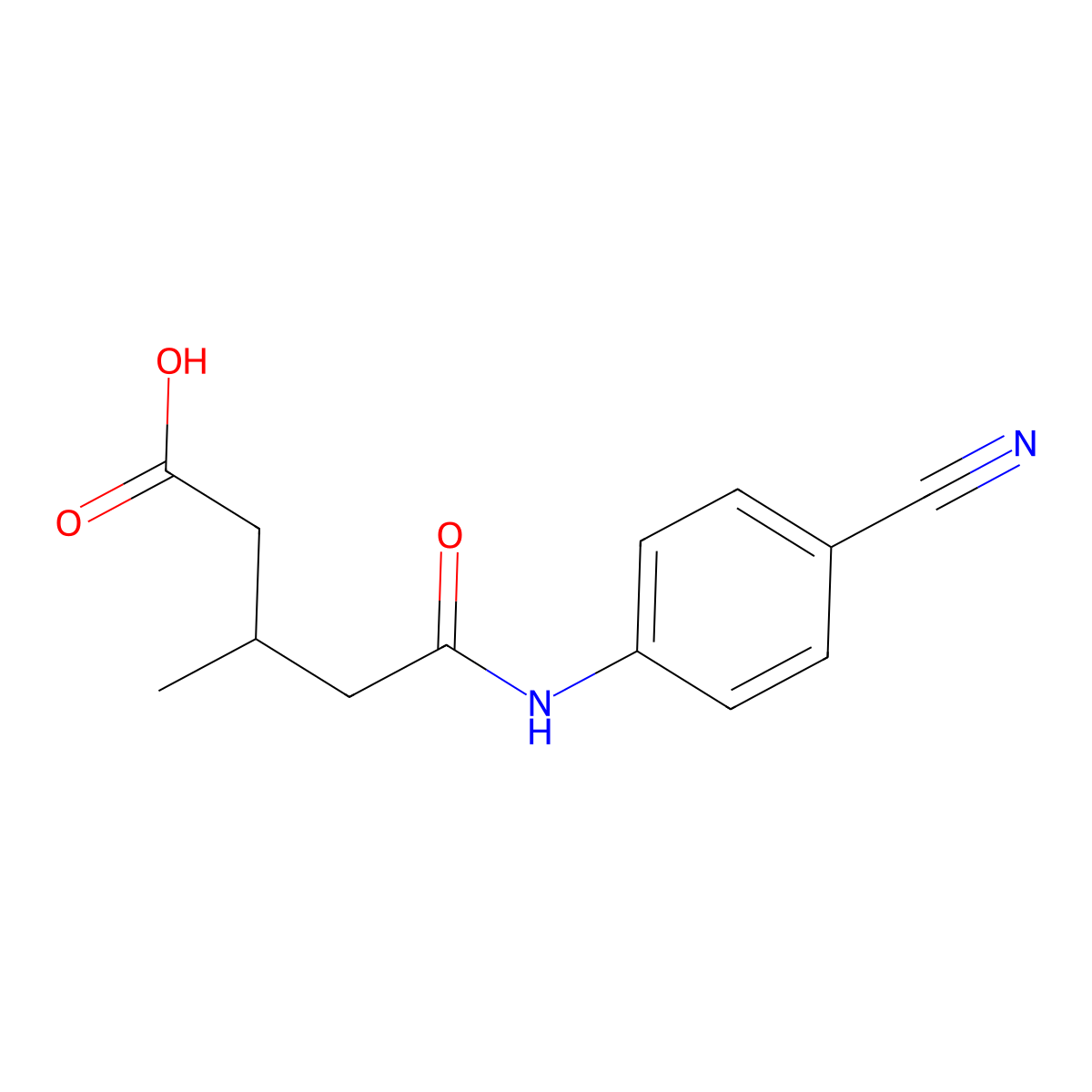 5-(4-Cyanoanilino)-3-methyl-5-oxopentanoic acid molecular structure, CAS 737794-75-1