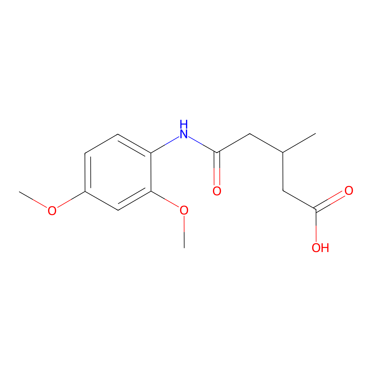 5-[(2,4-Dimethoxyphenyl)amino]-3-methyl-5-oxopentanoic acid molecular structure, CAS 737794-76-2