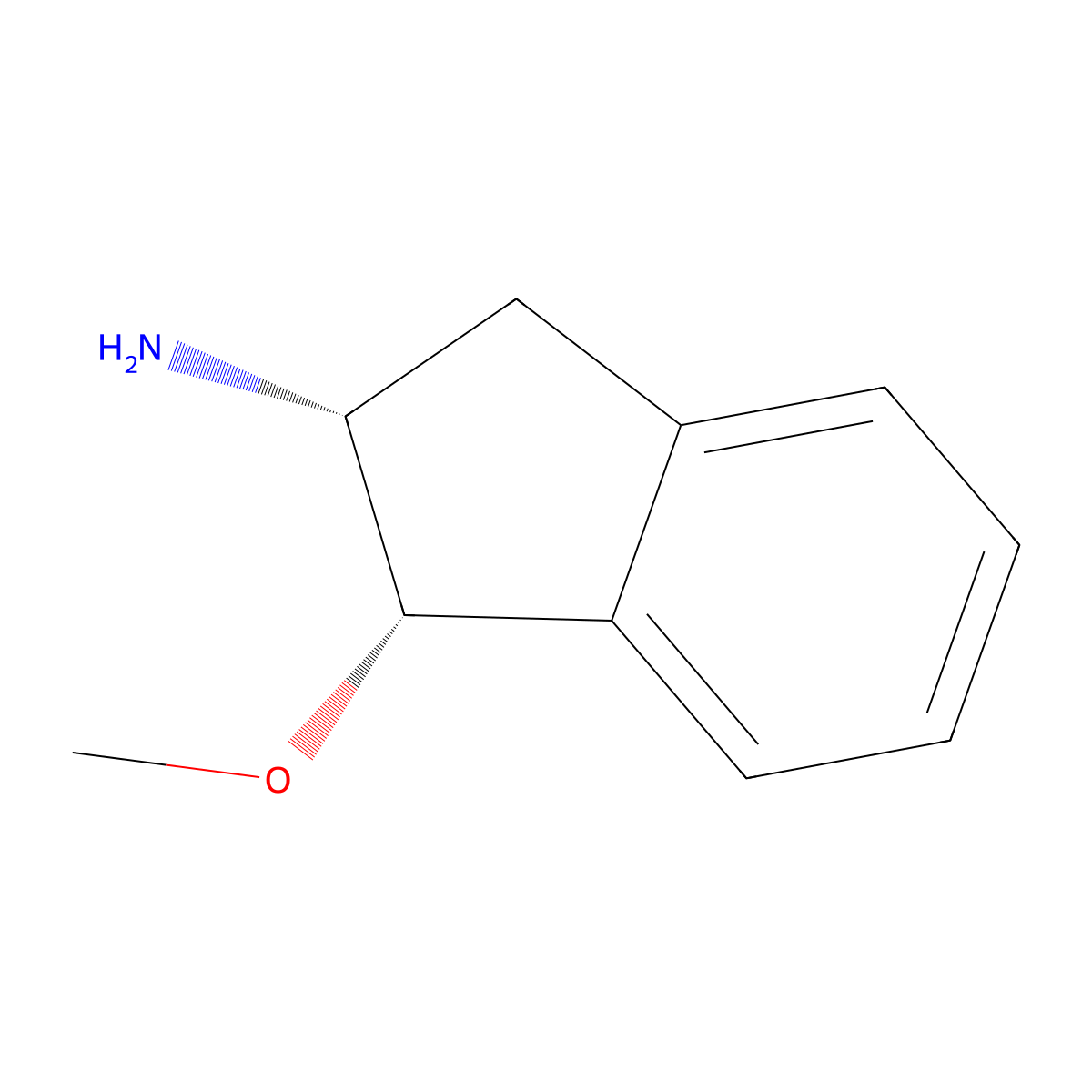1H-Inden-2-amine,2,3-dihydro-1-methoxy-,(1R,2S)-rel-(9CI) molecular structure, CAS 737796-56-4