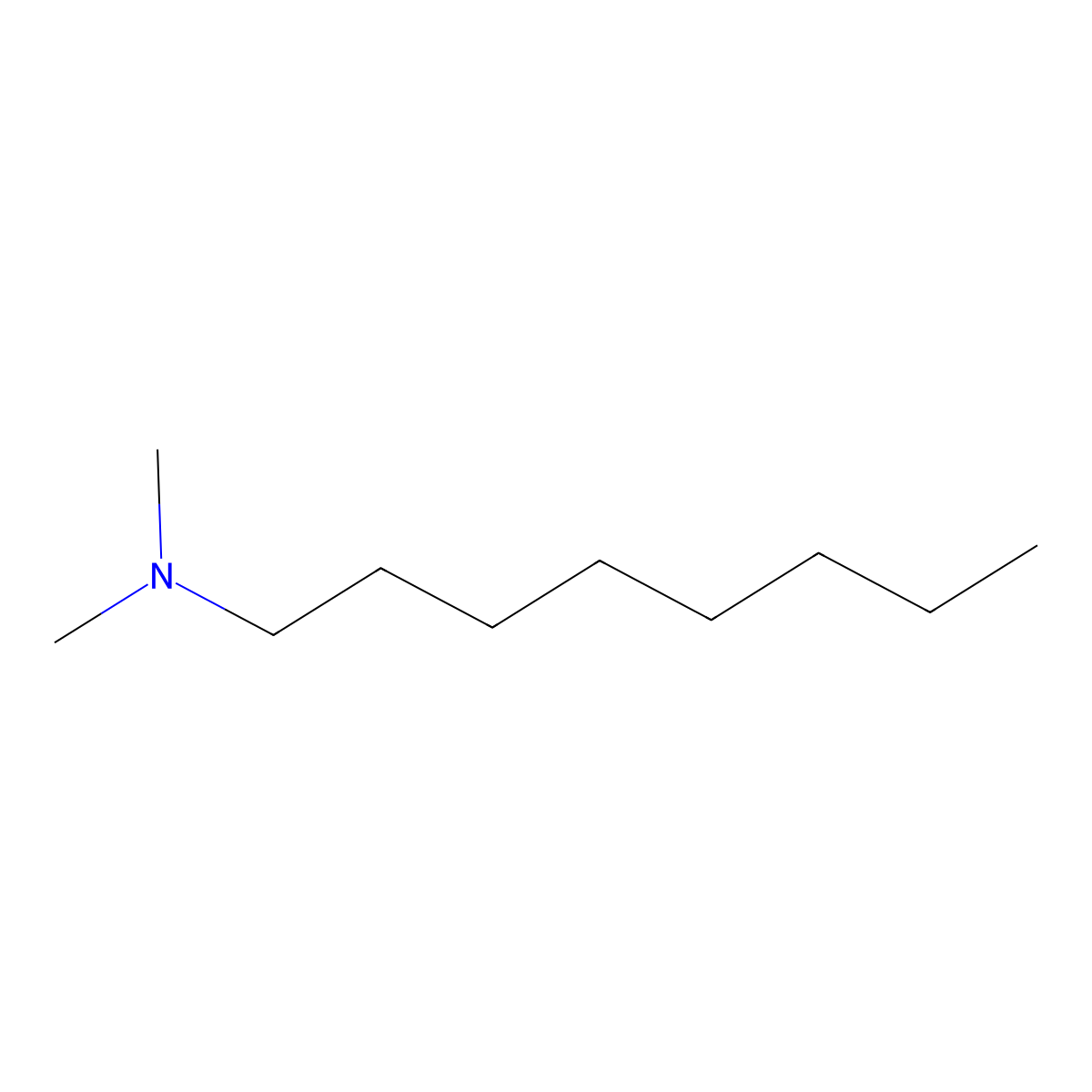 Dimethyloctylamine molecular structure, CAS 7378-99-6