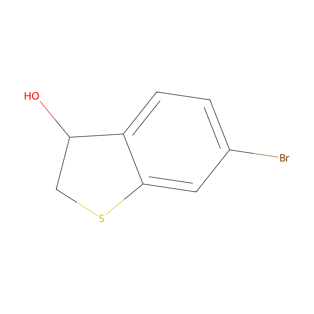 6-Bromo-2,3-dihydro-1-benzothiophen-3-ol molecular structure, CAS 737802-11-8