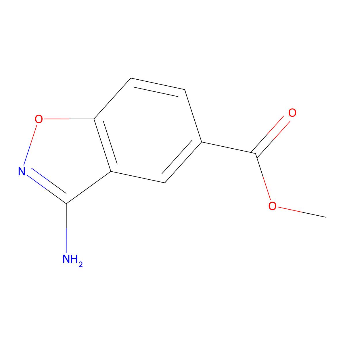 Methyl 3-aminobenzo[d]isoxazole-5-carboxylate molecular structure, CAS 737802-51-6