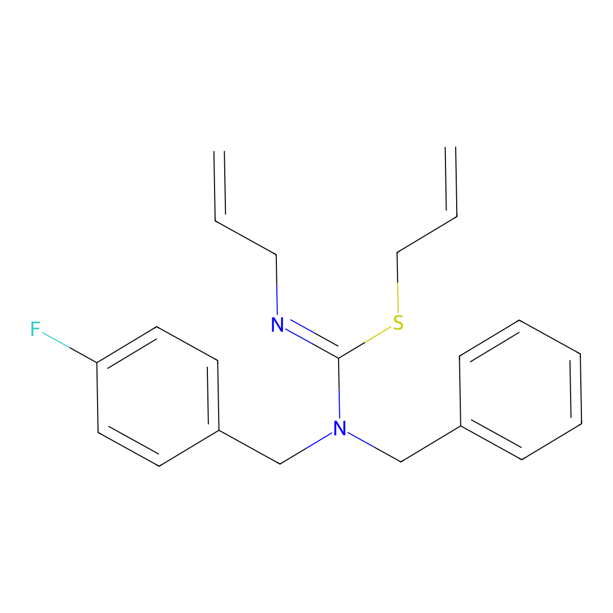 allyl N'-allyl-N-benzyl-N-(4-fluorobenzyl)imidothiocarbamate molecular structure, CAS 737806-27-8