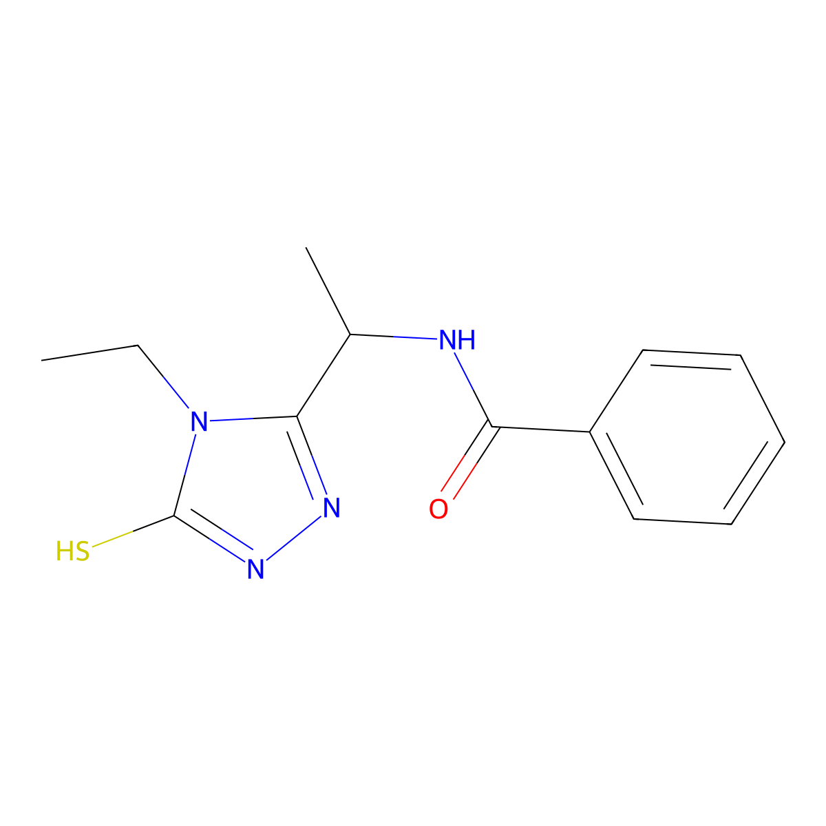N-[1-(4-Ethyl-5-mercapto-4H-[1,2,4]triazol-3-yl)-ethyl]-benzamide molecular structure, CAS 737807-13-5