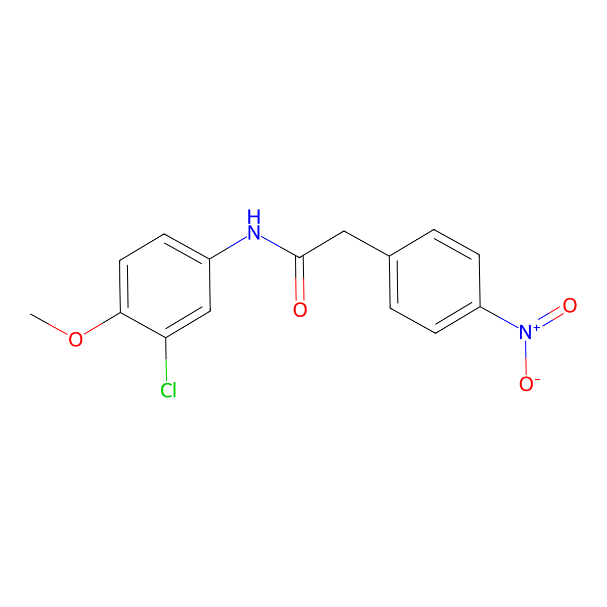 N-(3-chloro-4-methoxyphenyl)-2-(4-nitrophenyl)acetamide molecular structure, CAS 737807-90-8